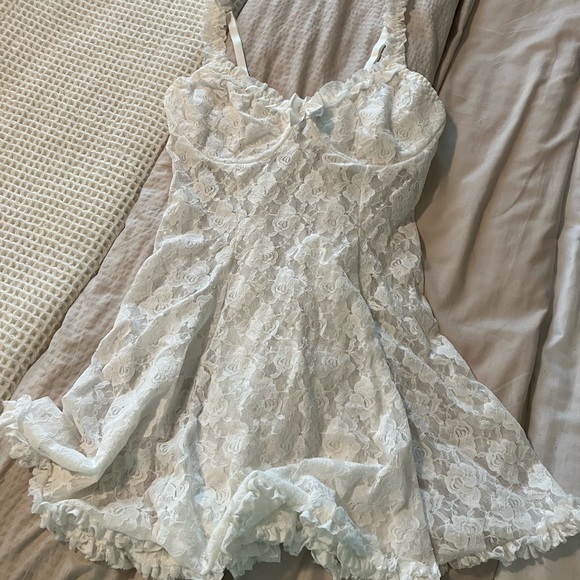 Intimates Sleepwear White Lace Baby Doll Lingerie Medium Poshmark